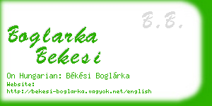 boglarka bekesi business card